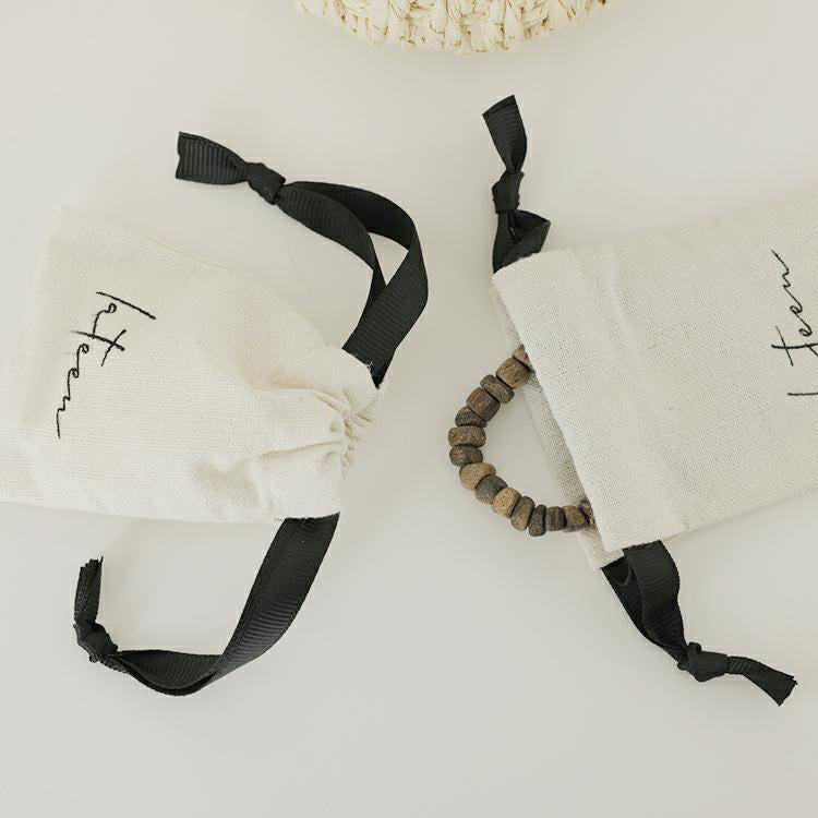 Cotton Canvas Jewelry Storage Pouch Bags with one color logo