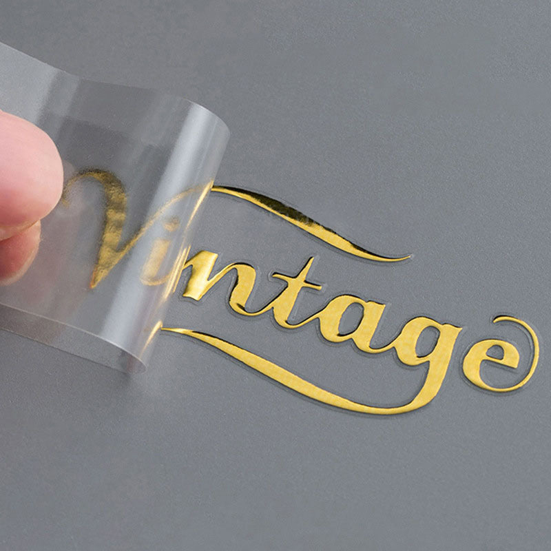 Metallic Gold Waterproof Personal Metal Logo Sticker