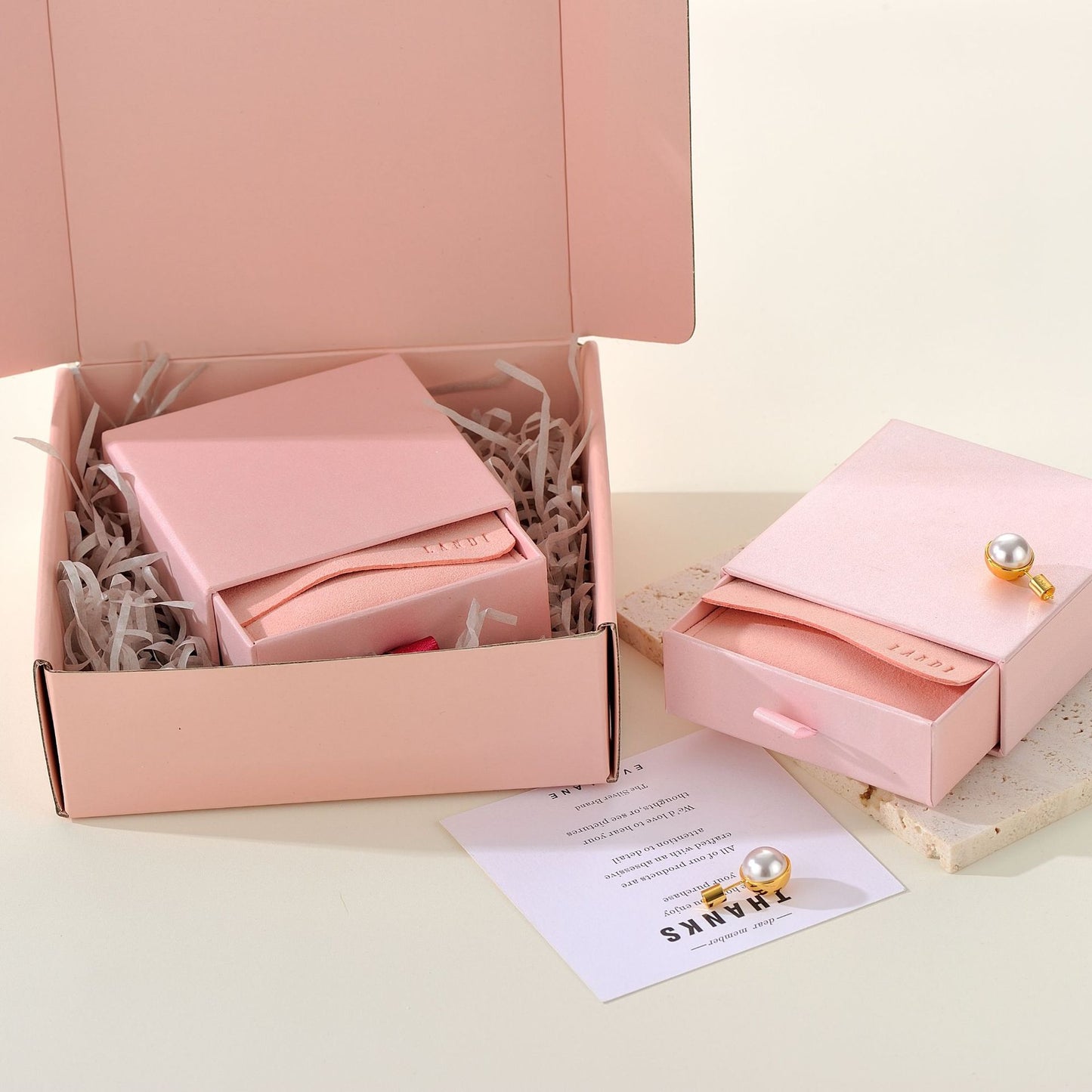 Free Logo Pink Microfiber Jewelry Pouch Bags with Boxes