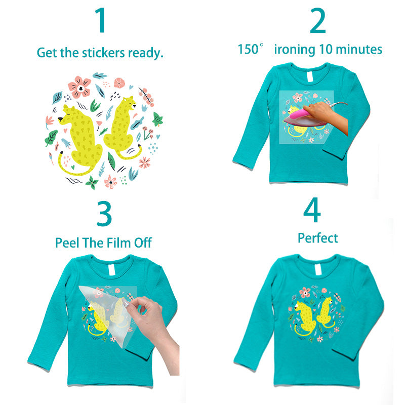 10 Sheets UV DTF Heat Transfer Stickers For Apparel