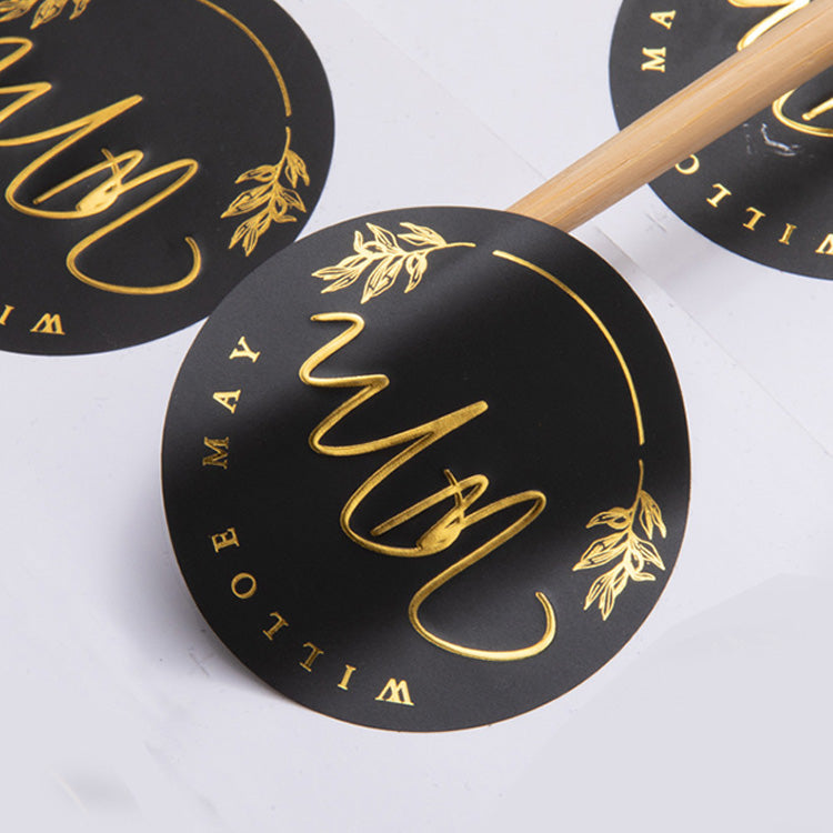 Gold Foil Stamping Round Sticker