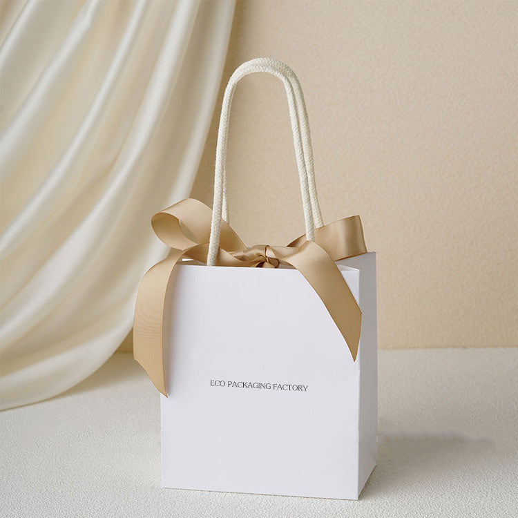 Small Jewelry Paper Bags With Stain Ribbon