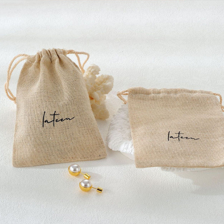 Customized Free LOGO Jute Drawstring Jewelry Bags