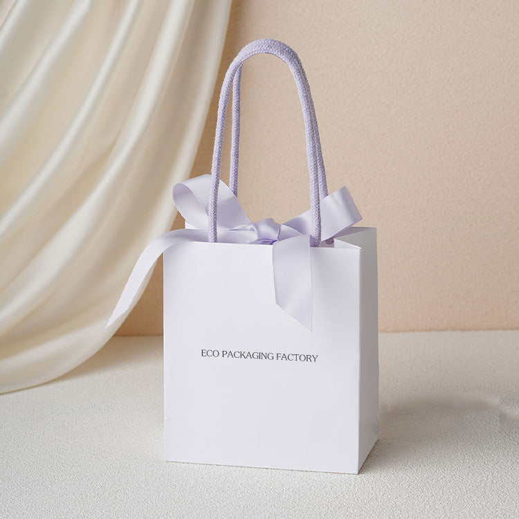 Small Jewelry Paper Bags With Stain Ribbon