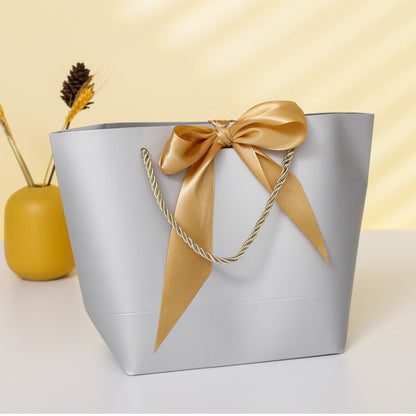 Flat Bottom Gift Paper Bags Customize Logo From 100pcs