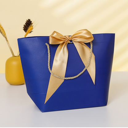 Flat Bottom Gift Paper Bags Customize Logo From 100pcs