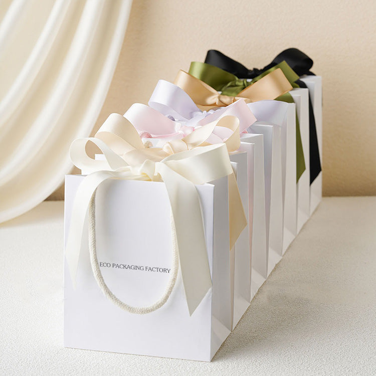 Small Jewelry Paper Bags With Stain Ribbon