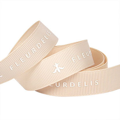 Custom hot stamping Grosgrain Threaded Ribbon  Wrapping