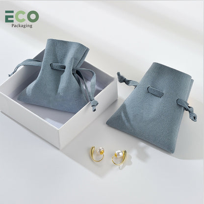 Microfiber Jewelry Drawstring Pouches Bags With Embossed Logo