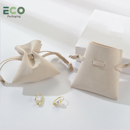 Microfiber Jewelry Drawstring Pouches Bags With Embossed Logo