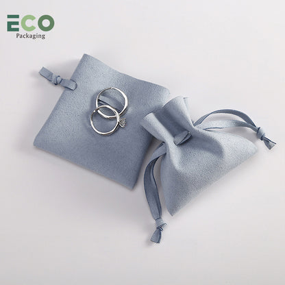 Microfiber Jewelry Drawstring Pouches Bags With Embossed Logo