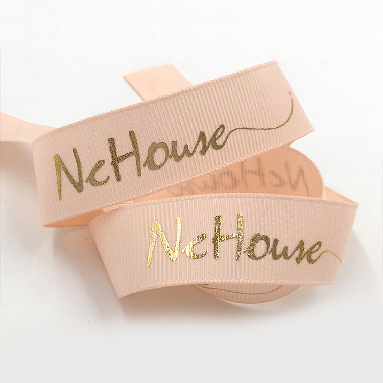 Custom hot stamping Grosgrain Threaded Ribbon  Wrapping