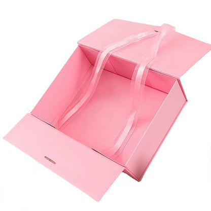 Magnetic Paper Box Folding Type With Silk Ribbon