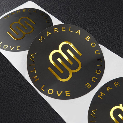 Gold Foil Stamping Round Sticker