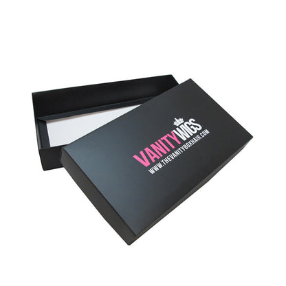 Customized Sample Cardboard Boxes Stamped Silver For Hair Extension