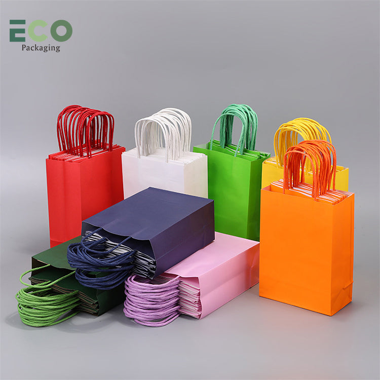 MOQ From 100pcs Customize Kraft Paper Takeaway Tote Paper Bag