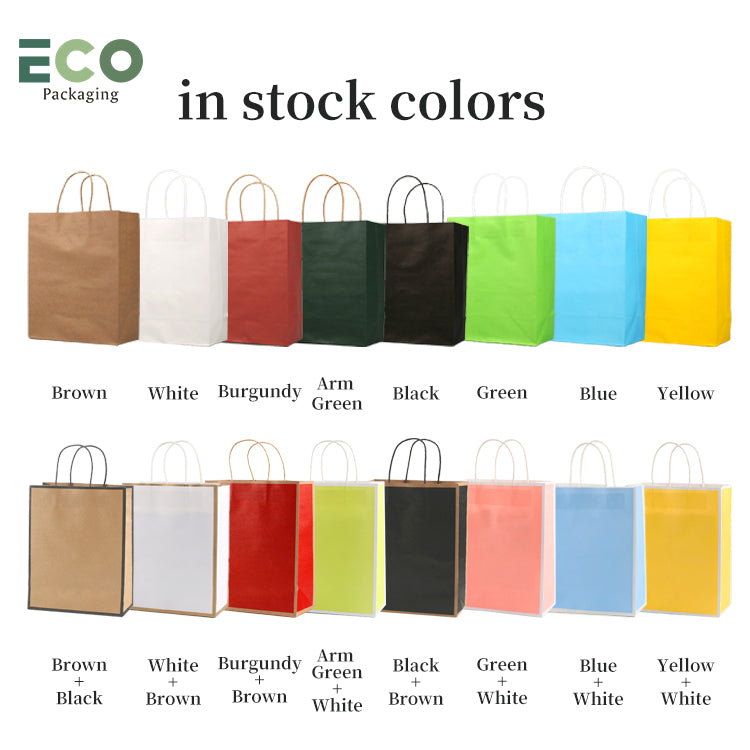 MOQ From 100pcs Customize Kraft Paper Takeaway Tote Paper Bag