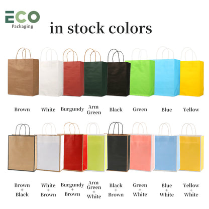 MOQ From 100pcs Customize Kraft Paper Takeaway Tote Paper Bag