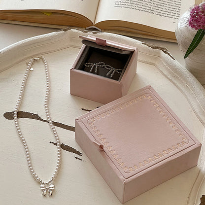 Luxury Pink Jewelry Box | Kraft Jewelry Storage Organizer Box