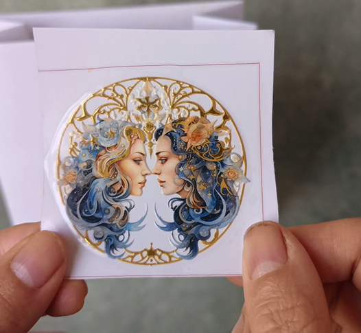 Gold mixed Colors UV DTF Metal Transfer Sticker