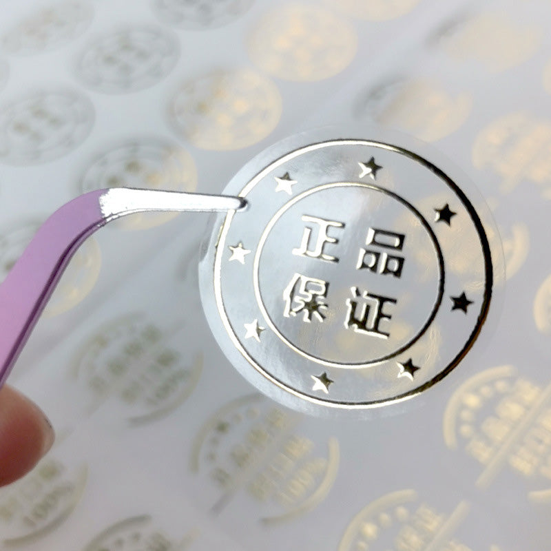 Transparent Gold Stamping Label Clear Stickers